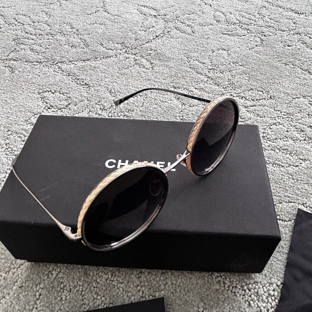 Chanel Black Round Sunglasses